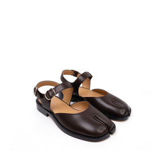MAISON MARGIELA TABI LEATHER SANDALS BROWN SIZE 37