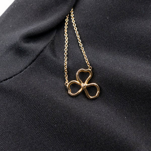 TIFFANY & CO. 18K ROSE GOLD DIAMOND SMALL PAPER FLOWERS PENDANT NECKLACE