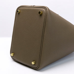 HERMES PICOTIN LOCK 18 ETOUPE GHW STAMP G