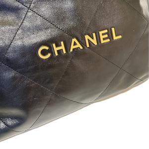 CHANEL 22 BAG MEDIUM SIZE BLACK GHW