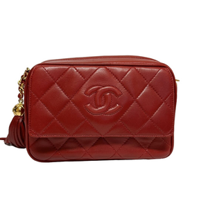CHANEL VINTAGE CROSSBODY BAG RED GHW