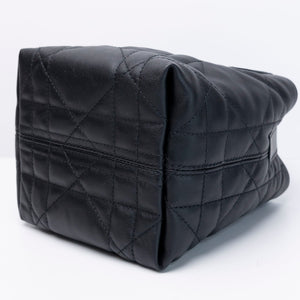 CHRISTIAN DIOR TOUJOURS VERTICAL NANO TOTE BAG BLACK CALFSKIN LGHW