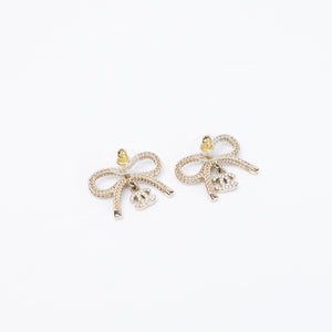 CHANEL 24K BOW CC EARRINGS