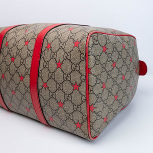 GUCCI GG SUPREME MEDIUM JOY BOSTON BAG BEIGE / RED GHW