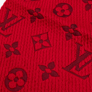 LOUIS VUITTON LOGOMANIA SCARF WOOL / SILK RED