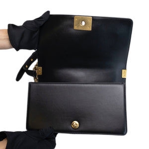 CHANEL MEDIUM LEBOY BLACK CALFSKIN LEATHER GHW