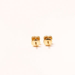 VAN CLEEF & ARPELS 18K YELLOW GOLD MOTHER OF PEARL SWEET ALHAMBRA EARRINGS