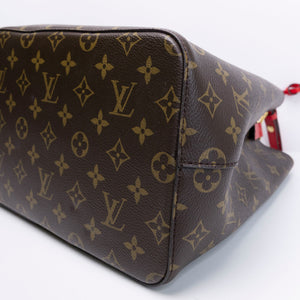 LOUIS VUITTON NEO NOE BROWN/ RED POUDRE MONOGRAM CANVAS GHW