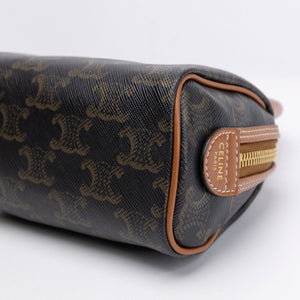 CELINE MINI BOSTON BAG TRIOMPHE CANVAS / CALFSKIN TAN GHW