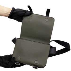 LOEWE MILITARY MESSENGER BAG CALFSKIN LEATHER KHAKI GREEN SHW