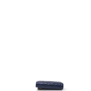 CHANEL SMALL CLASSIC FLAP WALLET BLUE CAVIAR LEATHER LGHW