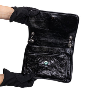 SAINT LAURENT YSL NIKKI BABY BAG BLACK CALFSKIN LEATHER SHW