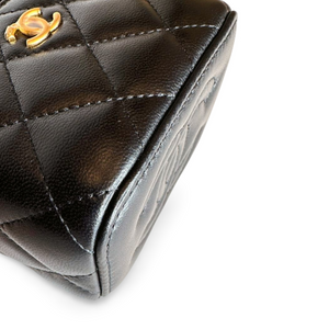 CHANEL MINI VANITY CASE WITH CHAIN BLACK CAVIAR GHW