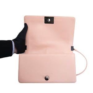 CHANEL MEDIUM LEBOY LIGHT PINK CALFSKIN LEATHER SHW