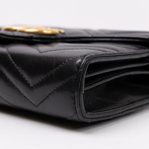 GUCCI GG MARMONT WALLET ON CHAIN BLACK GHW