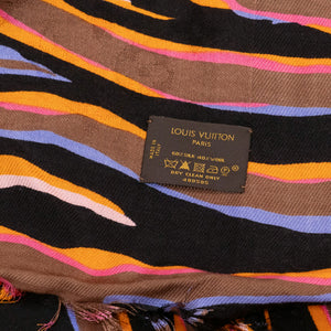 LOUIS VUITTON SILK WOOL ZEBRA SHAWL
