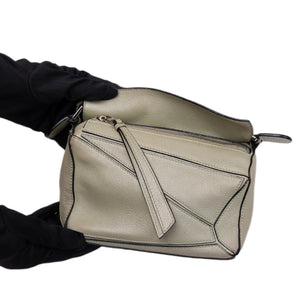 LOEWE MINI PUZZLE BAG CALFSKIN LIGHT GREEN SHW