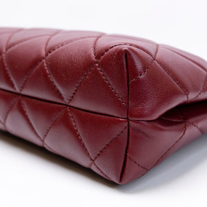 CHANEL MINI SHOPPING TOTE DARK BURGUNDY LAMBSKIN GHW (MICROCHIP)