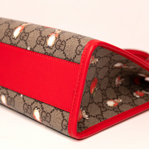 GUCCI GG SUPREME PETER RABBIT TOTE BAG CANVAS / LEATHER MULTICOLORED