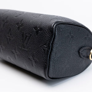 LOUIS VUITTON NANO SPEEDY BLACK MONOGRAM EMPREINTE GHW (MICROCHIP)