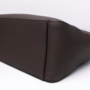 THE ROW TOP HANDLE ESPRESSO CALFSKIN LEATHER SHW