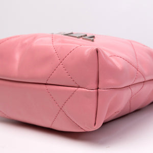 CHANEL MINI 22 BAG SHINY CALFSKIN PINK SHW (MICROCHIP)