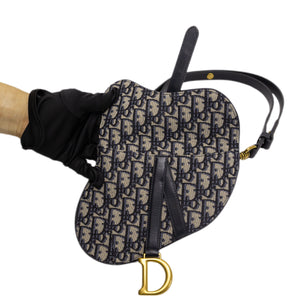 CHRISTIAN DIOR OBLIQUE SADDLE BELT POUCH GHW