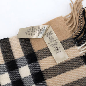 BURBERRY CHECK CASHMERE SCARF BEIGE