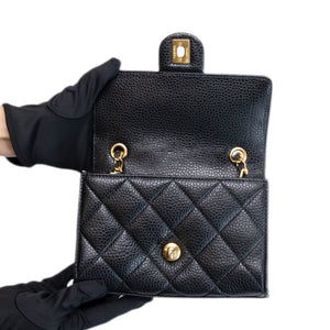 CHANEL 26C MINI FLAP BAG BLACK CAVIAR GHW (MICROCHIP)