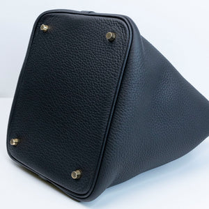HERMES PICOTIN 22 CLEMENCE BLACK GHW STAMP K