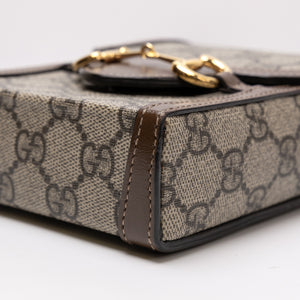 GUCCI HORSEBIT 1955 MINI BAG GG SUPREME GHW