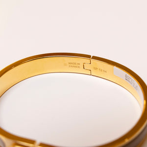 HERMES MINI CLIC KELLY BRACELET GOLD TONE / ROSE CANDEUR