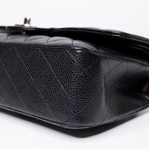 CHANEL CLASSIC FLAP MEDIUM BLACK CAVIAR LEATHER SHW