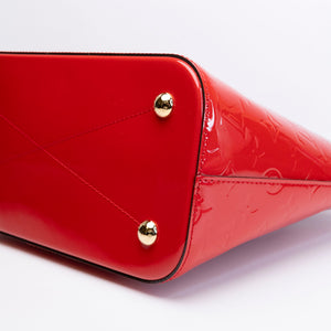LOUIS VUITTON VERNIS MONTEBELLO MM BAG RED GHW