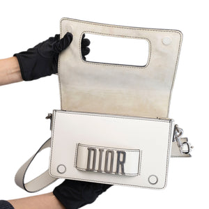 CHRISTIAN DIOR DIOR REVOLUTION FLAP BAG WHITE CALFSKIN SHW