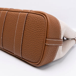 HERMES NEO GARDEN PARTY 23 NEGONDA / CANVAS ECRU / BEIGE / GOLD SHW STAMP G