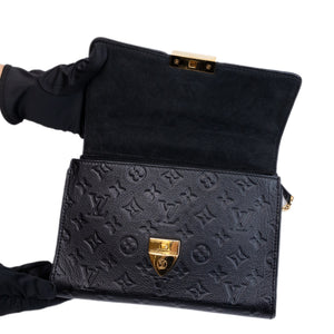 LOUIS VUITTON SAINT SULPICE PM SHOULDER BAG BLACK MONOGRAM EMPREINTE LEATHER GHW