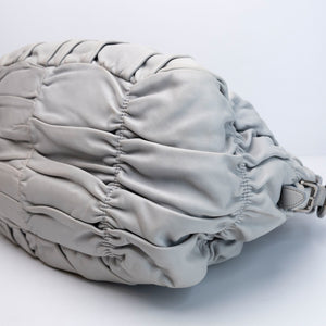 PRADA NAPPA GAUFFRE LARGE BAG GREY SHW