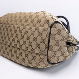 GUCCI GG CANVAS SUKEY TOTE BEIGE GHW