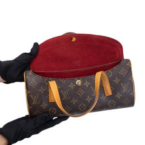 LOUIS VUITTON SORATINE MONOGRAM CANVAS HANDBAG PATENT LEATHER GHW