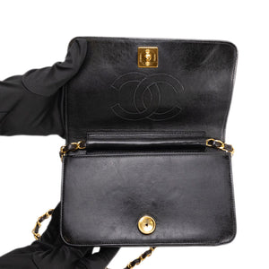 CHANEL VINTAGE FLAP BAG BLACK QUILTED LAMBSKIN GHW