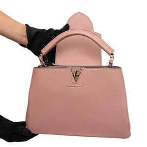 LOUIS VUITTON CAPUCINES BB LIGHT PINK TAURILLON CALFSKIN LEATHER SHW