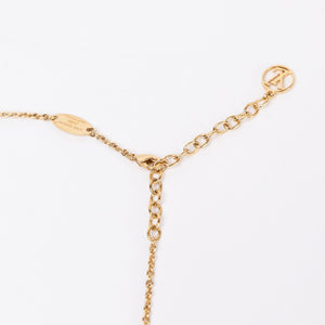 LOUIS VUITTON METAL CRYSTAL LV ICONIC NECKLACE GOLD