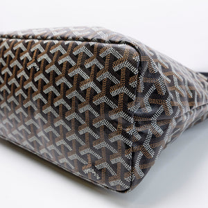 GOYARD BOHEME HOBO BAG BLACK CALFSKIN LEATHER CANVAS SHW