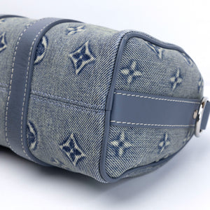 LOUIS VUITTON KEEPALL BANDOULIERE 25 WASHED DENIM CANVAS BLUE SHW