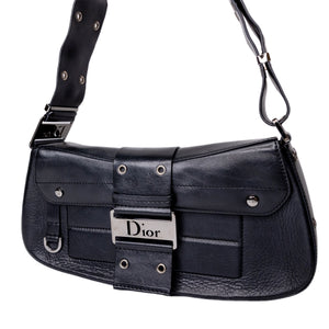 CHRISTIAN DIOR VINTAGE PUNK SHOULDER BAG BLACK SHW