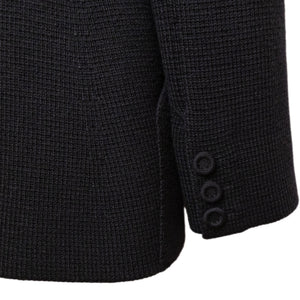 CHRISTIAN DIOR 30 MONTAIGNE KNIT WOOL DOUBLE BREASTED BAR JACKET BLACK SIZE 4