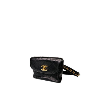 CHANEL MATELASSE WAIST POUCH/ BELT BAG WITH COCO MARK