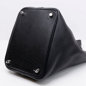 HERMES PICOTIN 18 LOCK BAG BLACK SHW STAMP C
