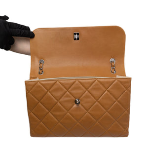 CHANEL VINTAGE FLAP BAG CARAMEL LAMBSKIN SHW